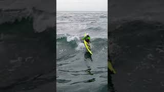 Paddling in Tide 🤟 onlineseakayaking surf anglesey practicepracticepractice [upl. by Birdt]