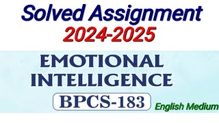 BPCS 183 Solved Assignment 202425  BPCS 183 IGNOU Solved Assignment 2025  BPCS 183 Assignment PDF [upl. by Dragon]