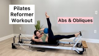 Pilates Reformer Workout  Abs amp Obliques  w mini ball [upl. by Tsuda]