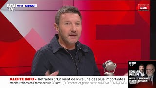 Besancenot  quotLe but cest quils prennent la réforme et la mettent à la poubellequot [upl. by Corbie]