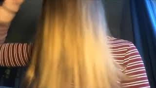 Girl’s stomach growls while combing hair ASMR blooper [upl. by Heurlin]