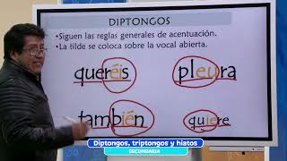 Comunicación y Lenguajes  Diptongo triptongo e hiatos [upl. by Alleyn]