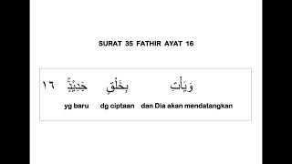 035 SURAT FATHIR AYAT 016 DAN TERJEMAHAN PER KATA [upl. by Entruoc909]