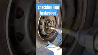 Checking REAR brake shoe mechanic brakeshoe automobile work shortsvideo shorts foryou [upl. by Dadinirt]