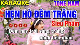 HẸN HÒ ĐÊM TRĂNG Karaoke Nhạc Sống Tone Nam  SIÊU PHẨM   Tình Trần Organ [upl. by Neelahtak]