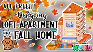 ALL FREE ✨ LOFT APARTMENT INTO FALL DESIGN 🍁🍂  Toca Boca [upl. by Celka281]