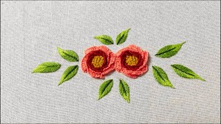 Hand embroidery  Detailed instructions for modern rose embroidery patterns [upl. by Proudfoot]