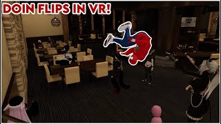 Doing FRONTFLIPS as SpiderMan in VR  VRChat Full Body Tracking [upl. by Retepnhoj941]