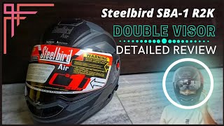 Steelbird air SBA 1 R2K dual visor helmet complete review 2022  Best Dual visor helmet [upl. by Oinota]