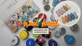 Japanese and Korean Gel Polish Haul  INITY GEL and DGEL x JINI Painting Collection [upl. by Gnav]