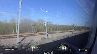 Class 395 Javelin high speed train acceleration 090mph Ashford to Dollands Moor 750v DC [upl. by Annauqaj]