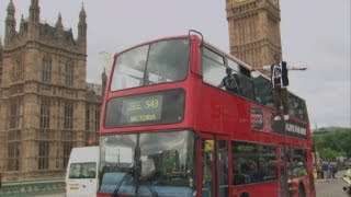 Dynamo levitates on the side of a London double decker bus [upl. by Novrej]