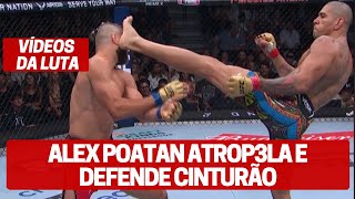 LUTA ALEX POATAN VENCE COM LINDO NOCAUTE E DEFENDE CINTURÃO NO UFC 303 [upl. by Eseekram]