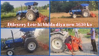 Dilivery Lete hi bhida diya new Holland 3630 Ko New holland 3630 performance with rotavater [upl. by Phillada]