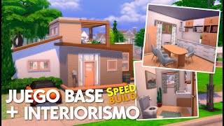 Casa con el JUEGO BASE  Interiorismo 🧡 Sims 4 Speed build ✨ miriamslowly [upl. by Vevine]