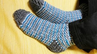 How to Loom Knit Socks DIY Tutorial Old Version [upl. by Nims]