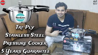 Hawkins New Launch TriPly Stainless Steel Pressure Cooker 35 Ltr HSST35 Detailed Review [upl. by Enohs299]