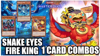 SNAKE EYES FIRE KING  ALL 1 CARD COMBOS Guide [upl. by Madigan]