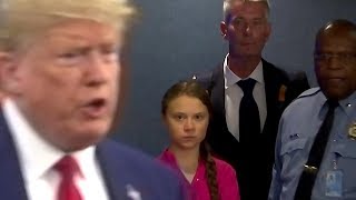 Greta Thunberg shows her displeasure with Donald Trump at the UN General Assembly [upl. by Giacamo344]