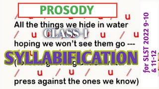 Prosodyclass1  Syllabification for SLST ENGLISH SUBJECT 2022 [upl. by Alyakcim]