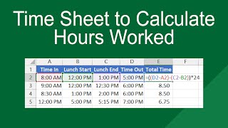 Create a time sheet to calculate hours worked in Excel [upl. by Pitarys283]