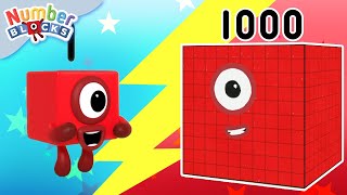 Numberblock 1 Vs 1000  1 Hour Compilation  123 Learn to Count Fun  Numberblocks [upl. by Adriane312]