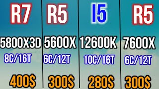 R5 7600X VS R7 5800X3D VS I5 12600K VS R5 5600X RTX 3090 TI 1080P GAMING BENCHMARKS PRODUCTIVITY [upl. by Geraint]