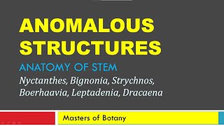 Anomalous Structures  Plant Anatomy  Simple and Easy [upl. by Aknayirp]