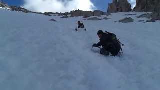 Glissading down the Mount Whitney snow chute [upl. by Huggins]