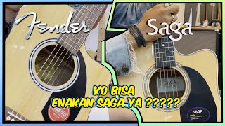 Battle Gitar Akustik 23 jt an 🔥 SAGA SF700 Pro vs FENDER FA125 ce [upl. by Flagler307]