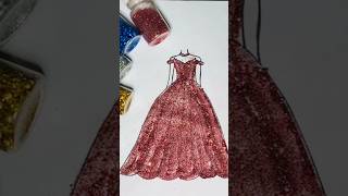 💗✨Pink sparkle dress drawing glitter colors [upl. by Nedlog]