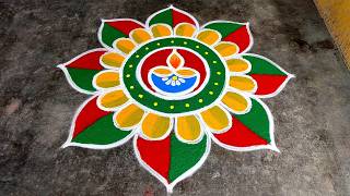 Diwali big rangoli designsDeepavali special kolam diwali beautiful rangoliSuper Amazingrangoli [upl. by Anialram138]