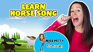 Learn Horse Song for Kids Children Toddlers 5 Horses Nursery Rhyme Songs Patty Shukla [upl. by Bernard892]