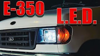 Installing and Testing Street Legal LED Headlights on a Ford Econoline Van [upl. by Lily]