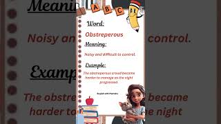 Obstreperous  English Vocabulary youtubeshorts shorts wordsmeaning vocabularybuilder english [upl. by Mikah]