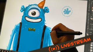 🔴 Livedrawing  MONSTERPARTY  Digital Artwork  deutsch [upl. by Emmie]