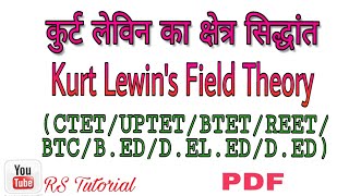 कुर्ट लेविन का क्षेत्र सिद्धांत Kurt Lewins Field Theory RS Tutorial [upl. by Arual674]