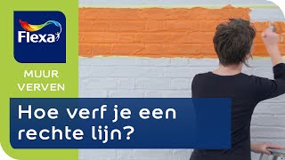 Rechte lijn verven op de muur in 3 stappen  Flexa verf [upl. by Anelah]