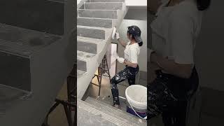 How to Prepare Tiles Wall ​ Wall paint​ Fast amp Beauty part 6056 [upl. by Oribel]