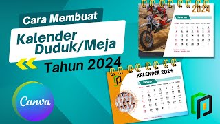 Cara Membuat Kalender Duduk di Canva  Membuat Kalender Meja  Desain Kalender DudukMeja 2024 [upl. by Alaine]