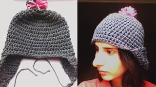 how to crochet earflap hat [upl. by Litha]