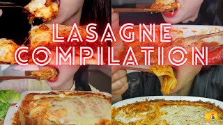 Lasagne Mukbang Compilation X 15 speed  ASMR BIG BITES  Satisfying Sounds  Relax [upl. by Susanne]