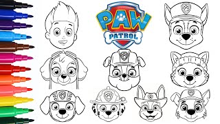 Paw Patrol Colouring Pages  Ryder Chase Rubble Skye Marshall Zuma Rocky Tracker  pawpatrol [upl. by Ecinad]