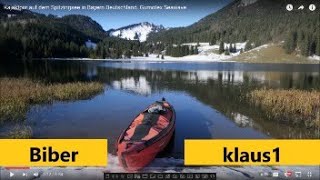 Kajaktour auf dem Spitzingsee in Bayern Deutschland im Winter Gumotex Seawave [upl. by Alaecim]