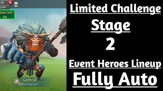 Lords mobile Barbarian limited challenge stage 2 Fully autoBarbaric journey stage 2 fully auto [upl. by Ham]