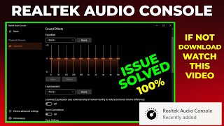 How to Download and Install Realtek Sound Console in Window 10 amp 11 [upl. by Dionysus]