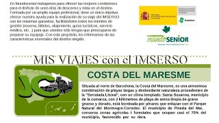 IMSERSO COSTAS COSTA DEL MARESME CATALUÑA [upl. by Hsirahc]