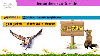 CHapitre 4 Les relations trophique dans un milieu naturel cours 1ACFF [upl. by Ayikaz]