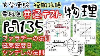 共通テスト物理 短期攻略 電磁気 問135 ファラデーの法則 誘導起電力 ツンデレの法則 大学受験 高校物理 [upl. by Tammie952]