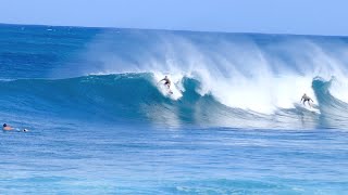 Gas Chambers North Shore Hawaii  11324  Surfing Glassy Fast Hollow Break Oahu [upl. by Penoyer]